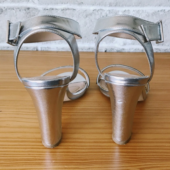 Silver Ankle Strap Heels - Picture 4 of 6